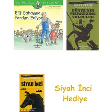 İş Bankası Kültür Yayınları Elif Babasına Yardım Ediyor: Ilk Okuma Kitabım + Dünyanın Merkezine Yolculuk + Siyah Inci Hediye