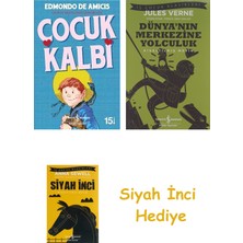 İş Bankası Kültür Yayınları Çocuk Kalbi: Iş Gençlik Klasikleri + Dünyanın Merkezine Yolculuk + Siyah Inci Hediye