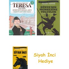 Domingo Yayınevi Görsel, Mantıksal ve Bilişsel Beceri Etkinlikleri (7-9 Yaş) - Teresa Hala’nın Soruşturmaları 1 (Çıkartmalı) + Dünyanın Merkezine Yolculuk + Siyah Inci Hediye