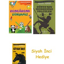 İş Bankası Kültür Yayınları Rengarenk Dünyamız: Boyama Kitaplarım 3-4 Yaş + Dünyanın Merkezine Yolculuk + Siyah Inci Hediye