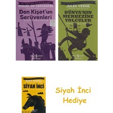 İş Bankası Kültür Yayınları Don Kişot’un Serüvenleri (Kısaltılmış Metin): Iş Çocuk Klasikleri 100 Temel Eser + Dünyanın Merkezine Yolculuk + Siyah Inci Hediye