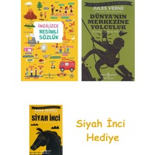 İş Bankası Kültür Yayınları Ingilizce Resimli Sözlük + Dünyanın Merkezine Yolculuk + Siyah Inci Hediye