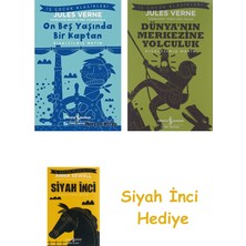 İş Bankası Kültür Yayınları On Beş Yaşında Bir Kaptan - Kısaltılmış Metin + Dünyanın Merkezine Yolculuk + Siyah Inci Hediye