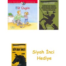 İş Bankası Kültür Yayınları Ilk Okuma Kitabım - Elif Üzgün + Dünyanın Merkezine Yolculuk + Siyah Inci Hediye