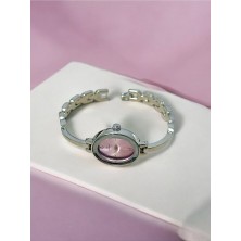 Mac Center Pinterest Beyaz Renkli  Kristal Camlı Çelik Kordon Kadın Kol Saati