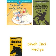 İş Bankası Kültür Yayınları Elif Annesine Yardım Ediyor: Ilk Okuma Kitabım + Dünyanın Merkezine Yolculuk + Siyah Inci Hediye