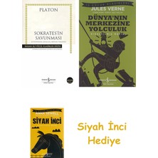 İş Bankası Kültür Yayınları Sokrates’in Savunması: Euthyphron, Apologia, Kriton, Phaidon - Hasan Ali Yücel Klasikler Dizisi + Dünyanın Merkezine Yolculuk + Siyah Inci Hediye