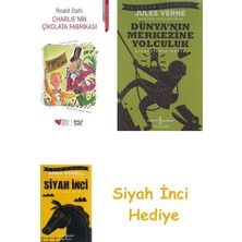 Can Çocuk Yayınları Charlie'nin Çikolata Fabrikası + Dünyanın Merkezine Yolculuk + Siyah Inci Hediye
