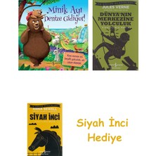 İş Bankası Kültür Yayınları Minik Ayı Denize Gidiyor!: Kimi Zaman En Keyifli Yolculuk, En Uzun Olandır! + Dünyanın Merkezine Yolculuk + Siyah Inci Hediye