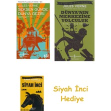 İş Bankası Kültür Yayınları Seksen Günde Dünya Gezisi: Modern Klasikler Serisi 94 + Dünyanın Merkezine Yolculuk + Siyah Inci Hediye