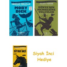 İş Bankası Kültür Yayınları Moby Dick: Kısaltılmış Metin + Dünyanın Merkezine Yolculuk + Siyah Inci Hediye