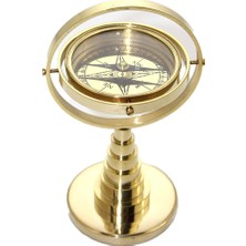 Özbience Denizcilik Tarzı Pirinç Pusula, Masaüstü, 16X9 Cm, Şık ve Dayanıklı