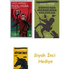 İş Bankası Kültür Yayınları Kızıl Veba + Dünyanın Merkezine Yolculuk + Siyah Inci Hediye