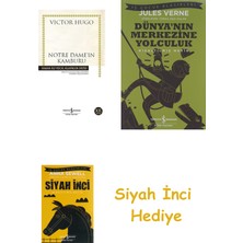 İş Bankası Kültür Yayınları Notre Dame'ın Kamburu: Hasan Ali Yücel Klasikleri + Dünyanın Merkezine Yolculuk + Siyah Inci Hediye