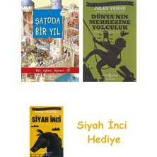 İş Bankası Kültür Yayınları Şatoda Bir Yıl: Bul, Eğlen, Öğren! + Dünyanın Merkezine Yolculuk + Siyah Inci Hediye