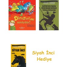 İş Bankası Kültür Yayınları Dinozorlar Markette! + Dünyanın Merkezine Yolculuk + Siyah Inci Hediye