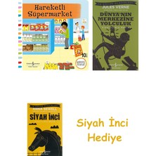 İş Bankası Kültür Yayınları Hareketli Süpermarket + Dünyanın Merkezine Yolculuk + Siyah Inci Hediye
