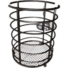 PremiumPort Şık Siyah Metal Yuvarlak Kaşıklık, Modern ve Dayanıklı Tasarım