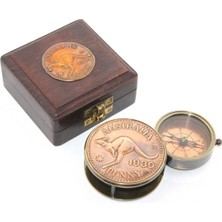 Özbience Kişiye Özel Ahşap Kutulu Pirinç Pusula, Şık ve Özel Hediye