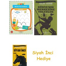 İş Bankası Kültür Yayınları Minik Parmaklar Çiziyor: 3 - 4 Yaş + Dünyanın Merkezine Yolculuk + Siyah Inci Hediye