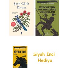 Kapı Yayınları Şeyh Galib Divanı + Dünyanın Merkezine Yolculuk + Siyah Inci Hediye