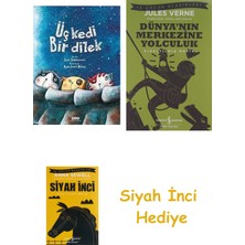 Yapı Kredi Yayınları Üç Kedi Bir Dilek + Dünyanın Merkezine Yolculuk + Siyah Inci Hediye