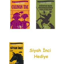 İş Bankası Kültür Yayınları Çalınan Taç (Kısaltılmış Metin): Iş Çocuk Klasikleri + Dünyanın Merkezine Yolculuk + Siyah Inci Hediye