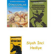 İş Bankası Kültür Yayınları Dinozorlar ve Tarih Öncesi: Ilk Bilim Kütüphanem + Dünyanın Merkezine Yolculuk + Siyah Inci Hediye