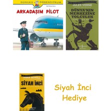 İş Bankası Kültür Yayınları Arkadaşım Pilot + Dünyanın Merkezine Yolculuk + Siyah Inci Hediye