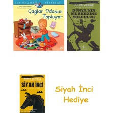 İş Bankası Kültür Yayınları Ilk Okuma Kitabım - Çağlar Odasını Topluyor + Dünyanın Merkezine Yolculuk + Siyah Inci Hediye