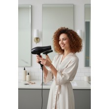 Allians Güçlü 2500W Profesyonel Siyah Saç Kurutma Makinesi ve Fırça Seti