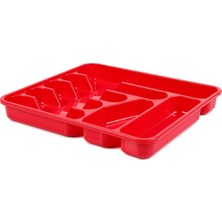 PremiumPort Kırmızı Plastik Çekmece Kaşıklık No:5, Şık ve Kullanışlı Mutfak Düzeni