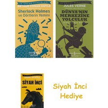 İş Bankası Kültür Yayınları Sherlock Holmes ve Dörtlerin Yemini: Kısaltılmış Metin + Dünyanın Merkezine Yolculuk + Siyah Inci Hediye