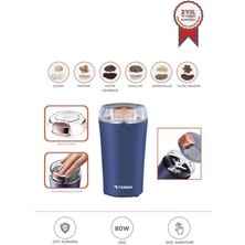 PremiumPort Paslanmaz Çelik Kahve ve Baharat Öğütücü, Lacivert, Pratik ve Şık Tasarım