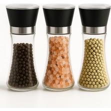 PremiumPort Cam Gövdeli Siyah Kapaklı Tuz ve Karabiber Öğütücü, Pratik Kullanım