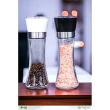 PremiumPort Pratik Seramik Bıçaklı Baharat Öğütücü Siyah ve Beyaz Seti