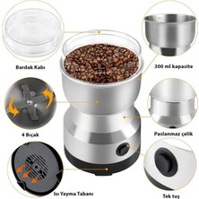 PremiumPort Elektrikli Kahve Baharat Öğütücü, Bakliyat ve Tahıl Değirmeni