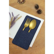 PremiumPort 8 Kişilik Şık Deri Kaşıklık Seti, Modern ve Elegant Tasarım