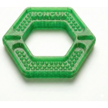 But First Dog Isme Özel Altıgen Köpek Diş Kaşıma Oyuncağı - Yeşil Medium Boy Yüksek Sertlik