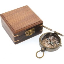 Özbience Kişiye Özel Ahşap Kutulu Pirinç Pusula, Şık ve Özel Hediye