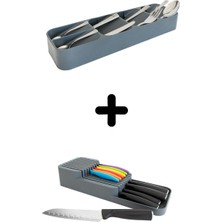 PremiumPort 2'li Bıçaklık ve 5 Bölmeli Çekmece Kaşıklık Seti, Pratik ve Şık Organizatör