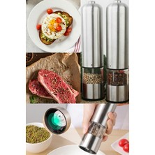 PremiumPort 2'li Işıklı Baharat Öğütücü Seti, Otomatik ve Ayarlanabilir, Pratik Kullanım