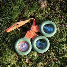 Özbience Doğa Keşif Seti, Yeşil-Turuncu, Pusula, Büyüteç ve Prizma Camı, 3 Parça