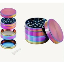 PremiumPort 4 Katmanlı Metal Baharat Öğütücü, Renk Değiştiren Holografik Tasarım