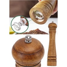 PremiumPort El Hareketli Ahşap Baharat Öğütücü, 21 Cm, Mutfak Için Şık Tasarım