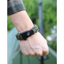 Özbience Magenezyumlu Çok Amaçlı Paracord Bileklik, Pusula ve Açılır 3.5m