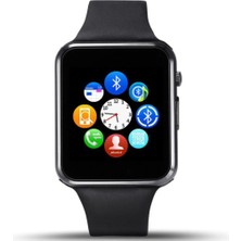 Normadia Şık Siyah Bluetooth Kameralı Unisex Akıllı Saat, Sağlıklı ve Aktif Yaşam