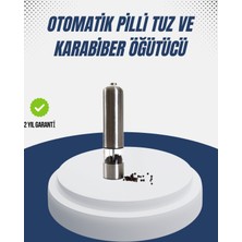 PremiumPort Paslanmaz Gövde Otomatik Baharat Değirmeni, Ergonomik ve Şık Tasarım