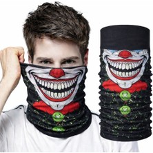 Askımo Joker Yüz Baskılı Baf Bandana - Çok Amaçlı Boyunluk Bandana 2 No