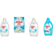 Aquabor Doğal Mineralli Sıvı Beyaz  + 4 kg Beyaz + Sıvı Beyaz + Sıvı Renkliler 4 Lü Set